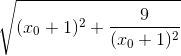 \sqrt{(x_0 + 1)^2 + \frac{9}{(x_0 + 1)^2}}