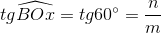 tg \widehat{BOx}=tg 60^{\circ}=\frac{n}{m}