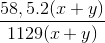 \frac{58,5.2(x+y)}{1129(x+y)}