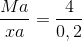 \frac{Ma}{xa}=\frac{4}{0,2}