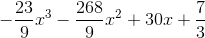 -\frac{23}{9}x^{3}-\frac{268}{9}x^{2}+30x+\frac{7}{3}