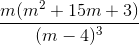 \frac{m(m^{2}+15m+3)}{(m-4)^{3}}