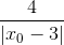 \frac{4}{|x_0-3|}