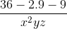 \frace_36 - 2.9 - 9e_{x^2}yz