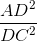 \frac{AD^{2}}{DC^{2}}