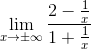 \mathop {\lim }\limits_{x \to \pm \infty } \frace_2 - \frac{1}{x}e_1 + \frac{1}{x}