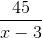 \frac{45}{x-3}