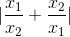 |\frac{x_{1}}{x_{2}}+\frac{x_{2}}{x_{1}}|