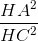 \frac{HA^{2}}{HC^{2}}