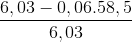 \frac{6,03 - 0,06. 58,5}{6,03}