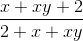 \frac{x+xy+2}{2+x+xy}