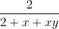\frac{2}{2+x+xy}