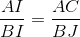 \frac{AI}{BI}=\frac{AC}{BJ}