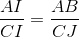 \frac{AI}{CI}=\frac{AB}{CJ}