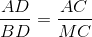 \frac{AD}{BD}=\frac{AC}{MC}