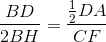 \frac{BD}{2BH}=\frac{\frac{1}{2}DA}{CF}