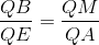 \frac{QB}{QE}=\frac{QM}{QA}