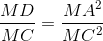 \frac{MD}{MC}=\frac{MA^{2}}{MC^{2}}