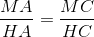\frac{MA}{HA}=\frac{MC}{HC}