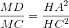 \frac{MD}{MC}=\frac{HA^{2}}{HC^{2}}