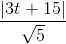 \frac{|3t+15|}{\sqrt{5}}