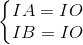\left\{\begin{matrix} IA=IO\\ IB=IO \end{matrix}\right.