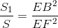 \frac{S_{1}}{S}=\frac{EB^{2}}{EF^{2}}