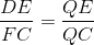 \frac{DE}{FC}=\frac{QE}{QC}