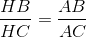 \frac{HB}{HC}=\frac{AB}{AC}