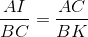 \frac{AI}{BC}=\frac{AC}{BK}