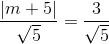 \frac{\left | m+5 \right |}{\sqrt{5}}=\frac{3}{\sqrt{5}}