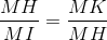 \frac{MH}{MI}=\frac{MK}{MH}