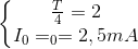 \left \{ \begin{matrix} \frac{T}{4}=2\mu s\\ I_{0}=\omega Q_{0} =2,5mA \end{matrix}