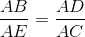 \frac{AB}{AE}=\frac{AD}{AC}