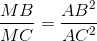 \frac{MB}{MC} = \frac{AB^2}{AC^2}