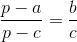 \frac{p - a}{p - c} = \frac{b}{c}