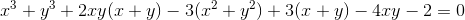 x^{3}+y^{3}+2xy(x+y)-3(x^{2}+y^{2})+3(x+y)-4xy-2=0