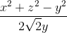 \frac{x^2 + z^2 - y^2}{2\sqrt{2}y}