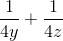 \frac{1}{4y} + \frac{1}{4z}