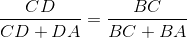 \frac{CD}{CD + DA} = \frac{BC}{BC + BA}