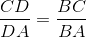 \frac{CD}{DA} = \frac{BC}{BA}