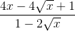 \frac{4x-4\sqrt{x}+1}{1-2\sqrt{x}}