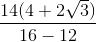 \frac{14(4+2\sqrt{3})}{16-12}