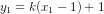 \dpi{80} y_{1}=k(x_{1}-1)+1