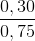 \frac{0,30}{0,75}