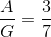 \frac{A}{G}=\frac{3}{7}