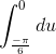 \int_{\frac{-\pi }{6}}^{0}du