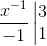 \frac{x^{-1}}{-1}\left |\begin{matrix} 3 & \\ 1 & \end{matrix}