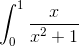 \int_{0}^{1}\frac{x}{x^2 + 1}\,