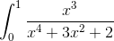 \int_{0}^{1}\frac{x^3}{x^4 + 3x^2 + 2}\,